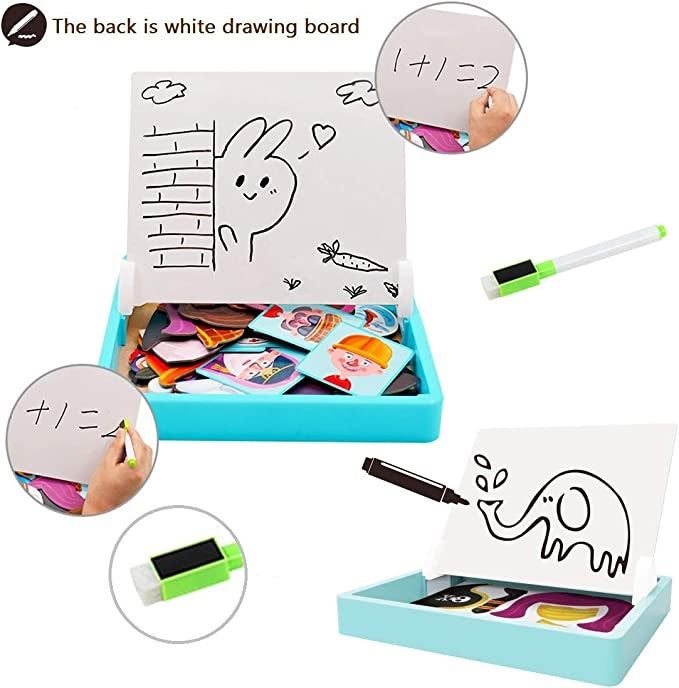 The box lid being used as a dry-erase surface