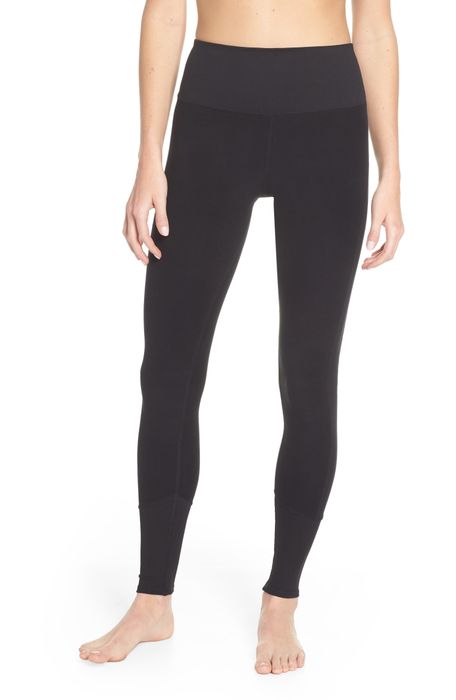 model wearing the black leggings