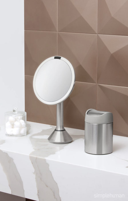 the mirror placed on a countertop