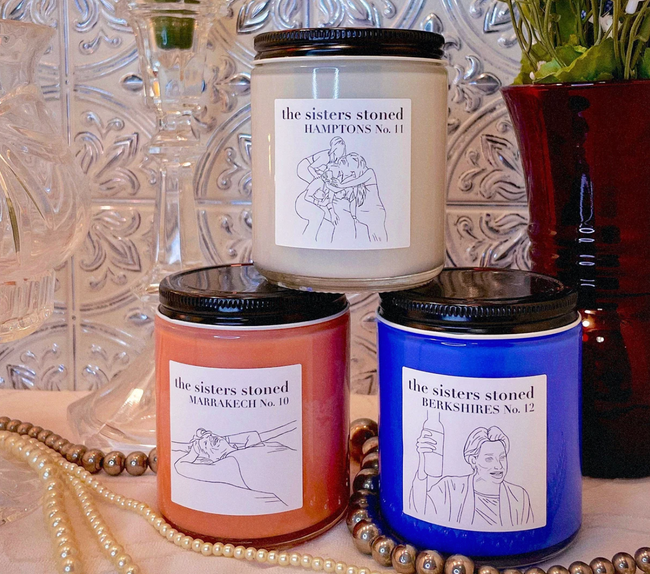 three unique candles inspired by the Real Housewives of New York