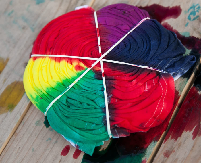 A freshly tie-dyed shirt