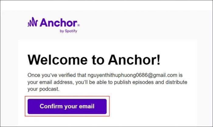 Xác nhận địa chỉ email của bạn
