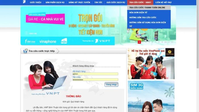 Tra cứu hoá đơn VNPT