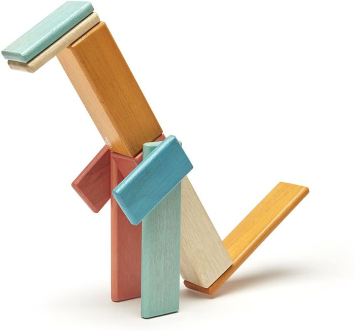Magnetic blocks crafted into the shape of a dinosaur