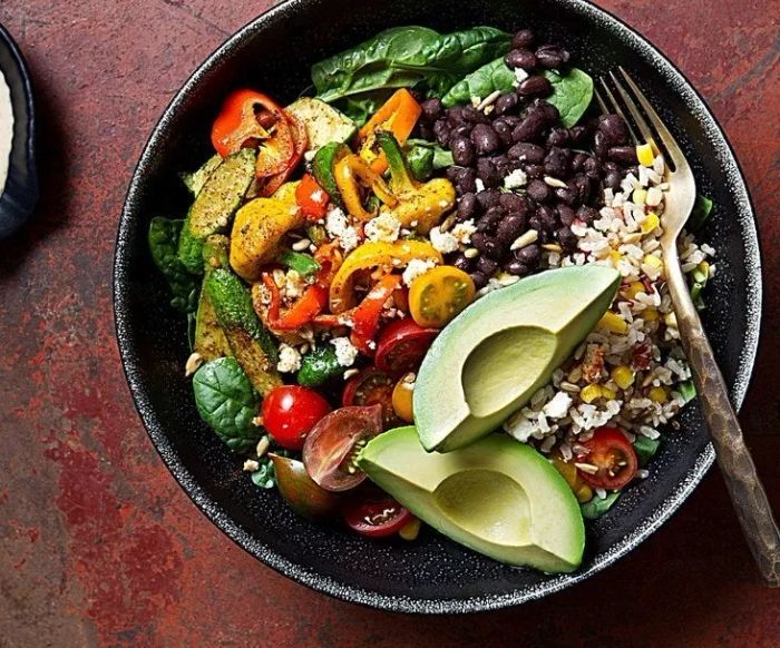 Southwestern Sedona Bowl with sautéed vegetables and creamy avocado.