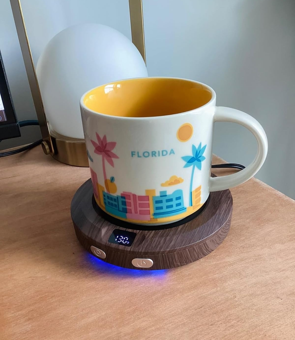 A mug with a label.