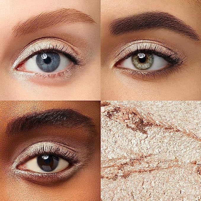 Three models of different skin tones each rocking the eyeshadow in a stunning metallic mauve shade.