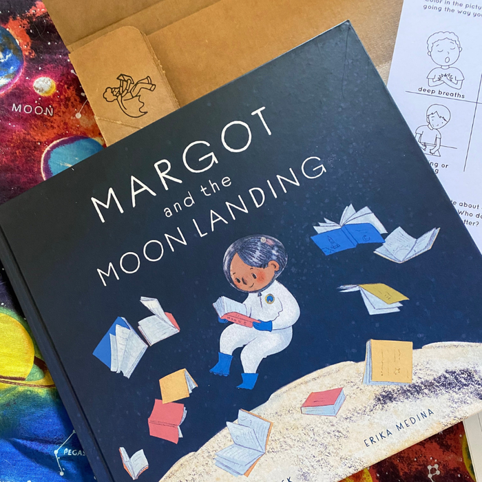 The cover of the book 'Margot and the Moon Landing'.