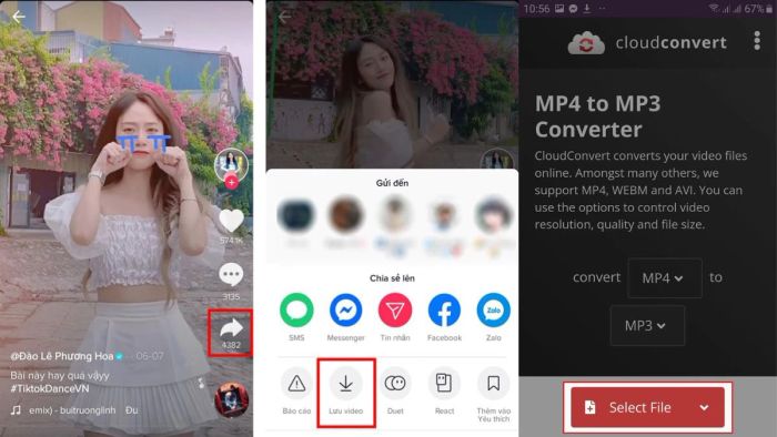 Chuyển video TikTok sang MP3 dễ dàng với Cloudconvert