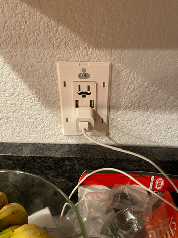 A reviewer's kitchen outlet featuring a mustache sticker