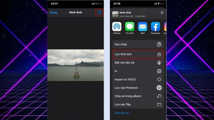 lưu ảnh vào thư viện iPhone