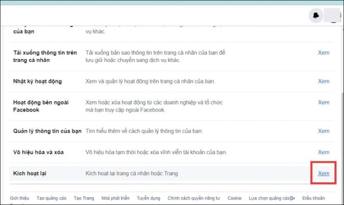 Hướng dẫn cách kích hoạt lại trang trên Facebook