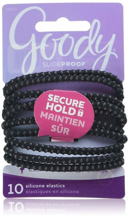 These are the hair ties with rubber grips to hold your hair in place.