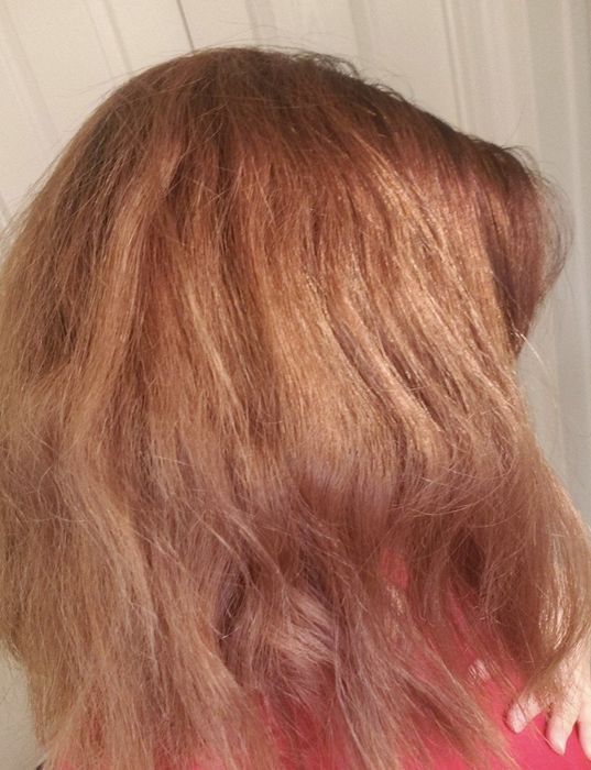 a person's hair before applying Olaplex