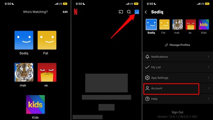 Thực hiện xóa tài khoản trên ứng dụng Netflix của bạn