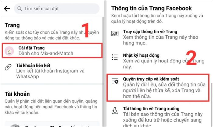 cấu hình trang Facebook