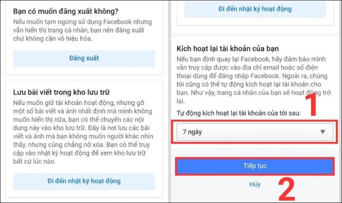Cách xóa trang Facebook tạm thời
