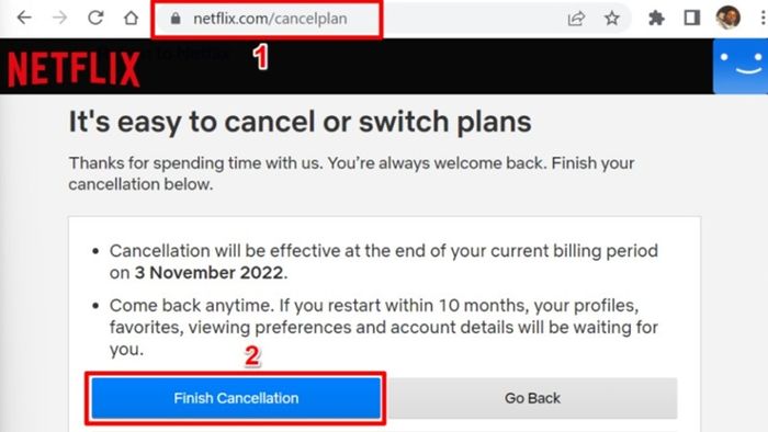 Cách xóa tài khoản Netflix trên Web