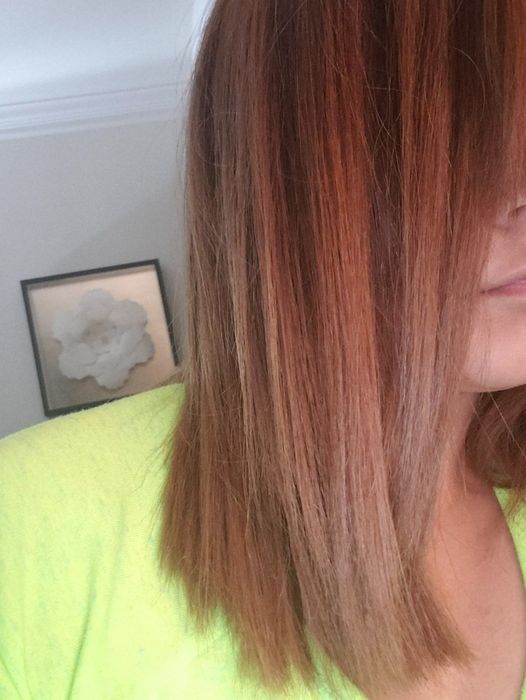a person's hair after using Olaplex