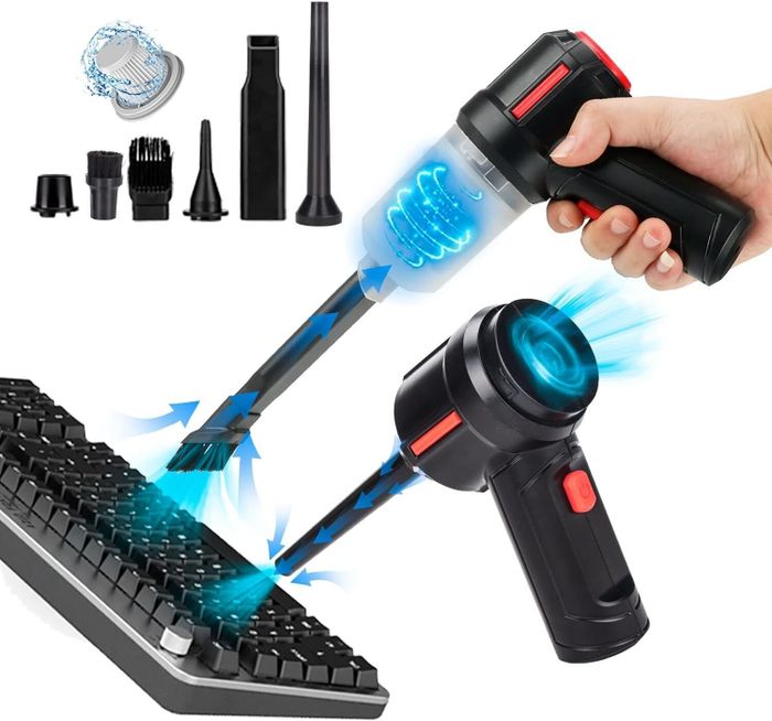 The compact black mini vacuum cleaner