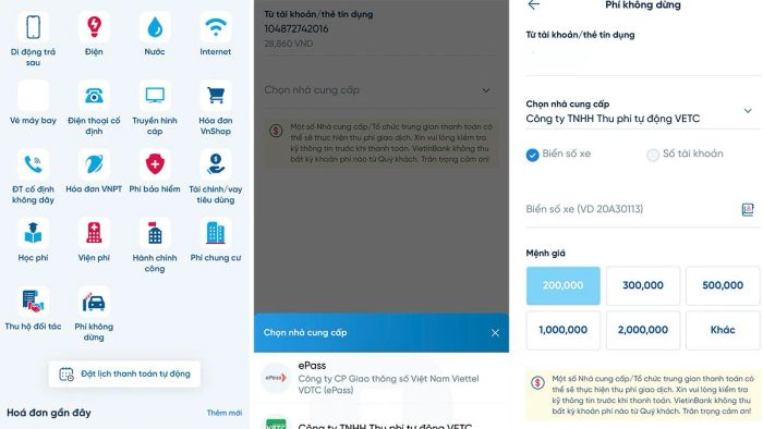 Hướng dẫn cách nạp tiền vào thẻ VETC