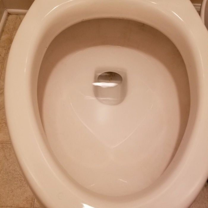 The same toilet from the gif, now spotless and clean.