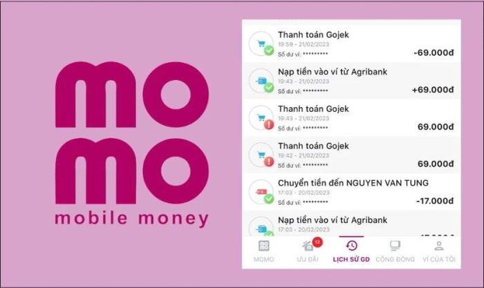 Các bước kiểm tra thông tin giao dịch trước đây