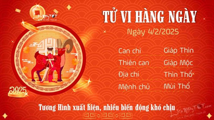 Tử vi hàng ngày cho tuổi Mùi ngày 4-2-2025 dự báo có sự thay đổi nhất định trong vận mệnh của bạn.