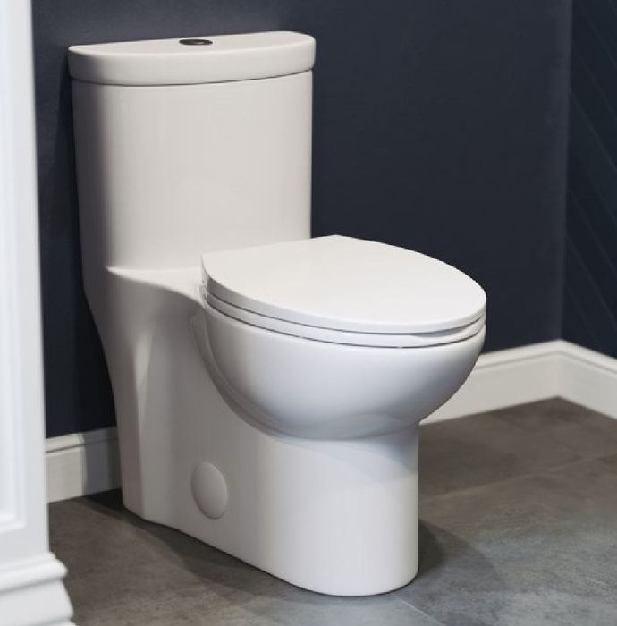 A sleek, modern white toilet