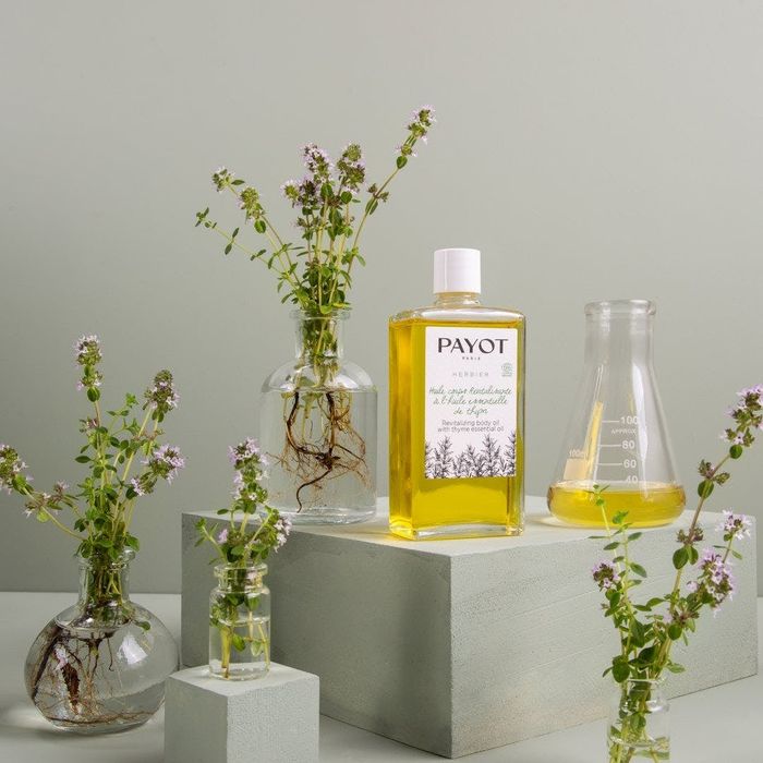 A bottle of rejuvenating body oil.
