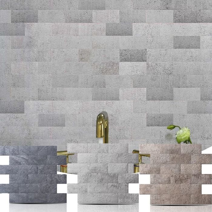 Peel-and-stick wall tiles available in a variety of colors