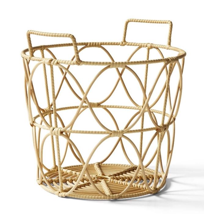 Bamboo storage baskets featuring dual handles
