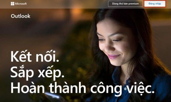 truy cập vào trang web Outlook