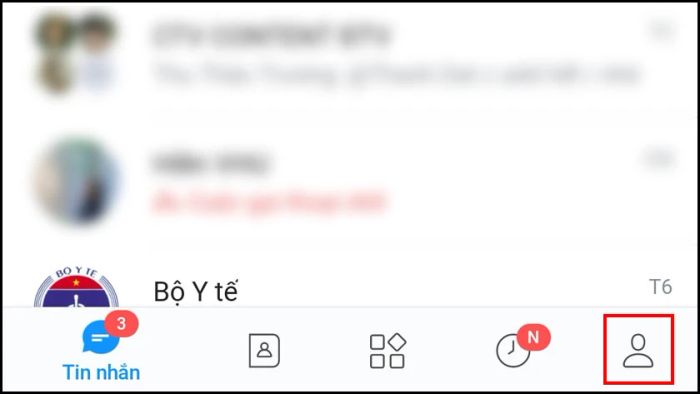 Vào mục cài đặt trong Zalo, chọn mục Hồ sơ