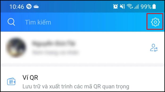 Chọn mục Cài đặt