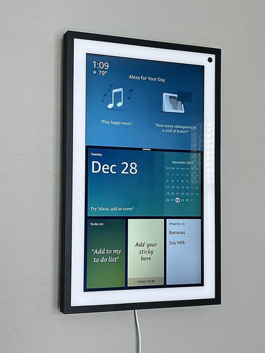 The reviewer's tablet is mounted on the wall for easy viewing and access.