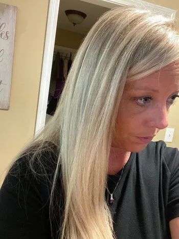 Reviewer's hair after using the anti-humidity spray.