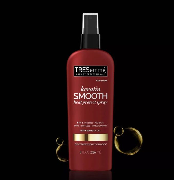 A bottle of heat protectant spray.