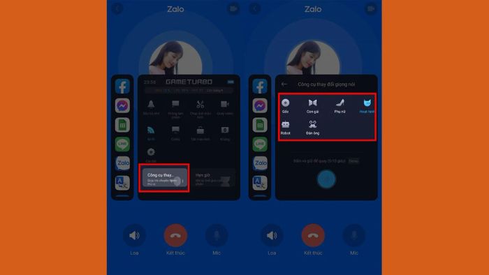 Nhấn vào chức năng chuyển đổi giọng nói