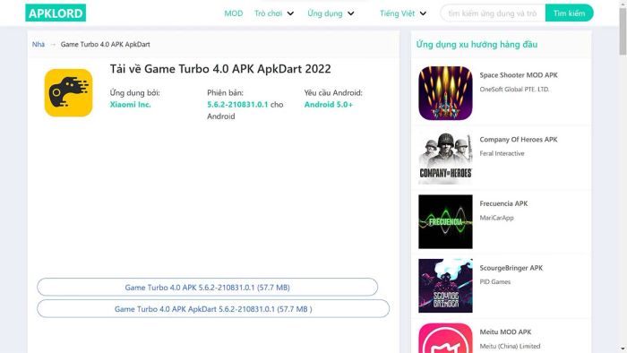 Hướng dẫn tải và cài đặt Game Turbo 4.0 APK