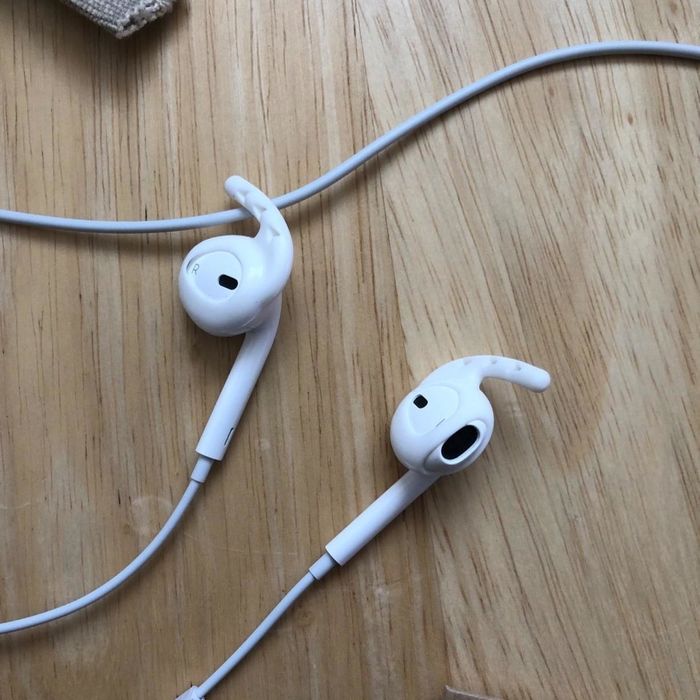 A close-up shot of the hooks attached to Ear Buds.