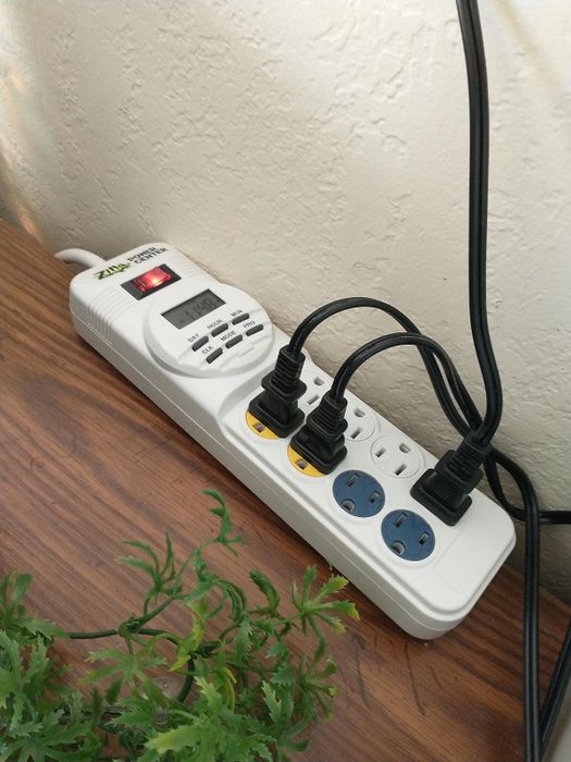 A reviewer’s power strip.