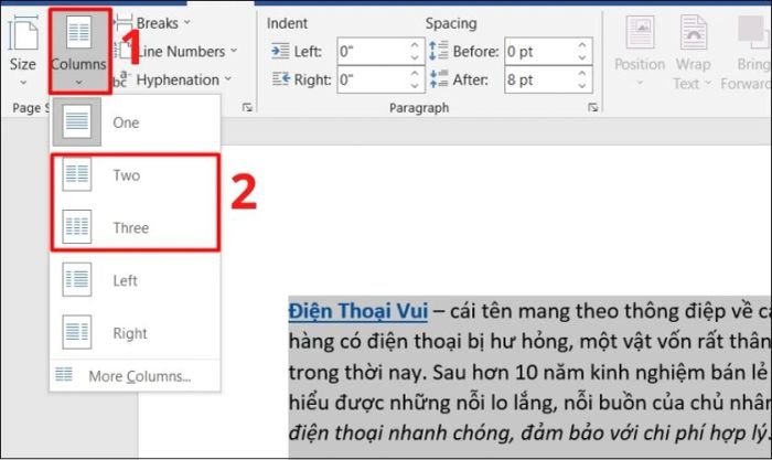 Cách chia cột trong Word một cách hiệu quả