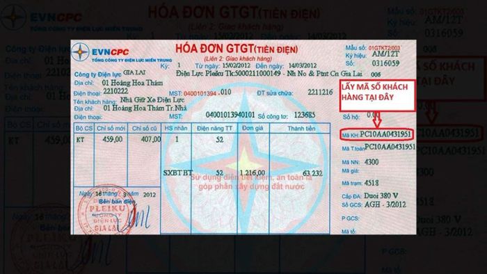 Tra cứu hóa đơn tiền điện