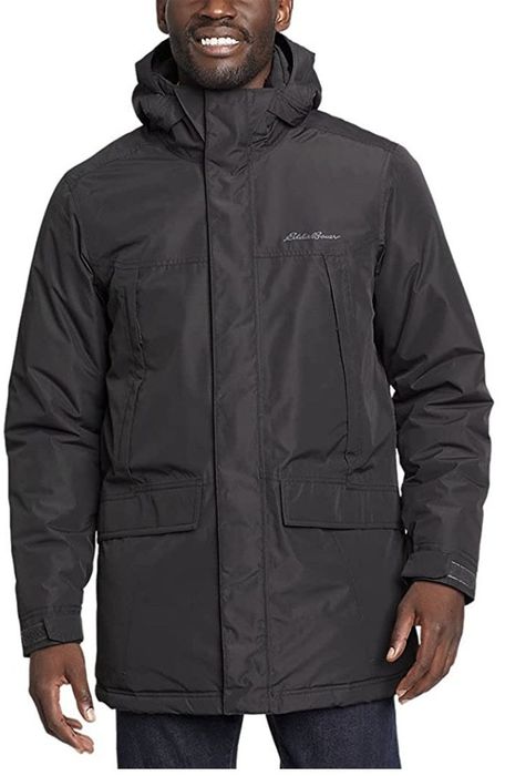 Reviewer wearing the blue puffer