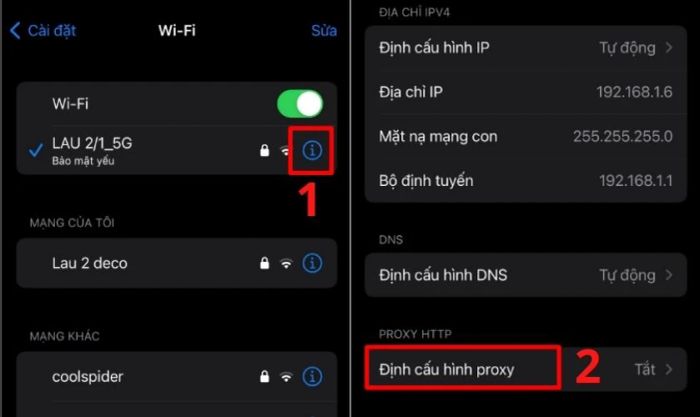 Cài đặt Wi-Fi để thực hiện các thay đổi.