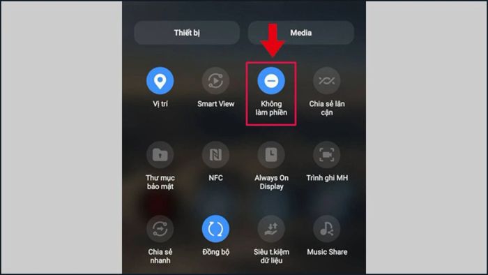 Tắt thông báo ứng dụng trên Samsung qua chế độ không làm phiền