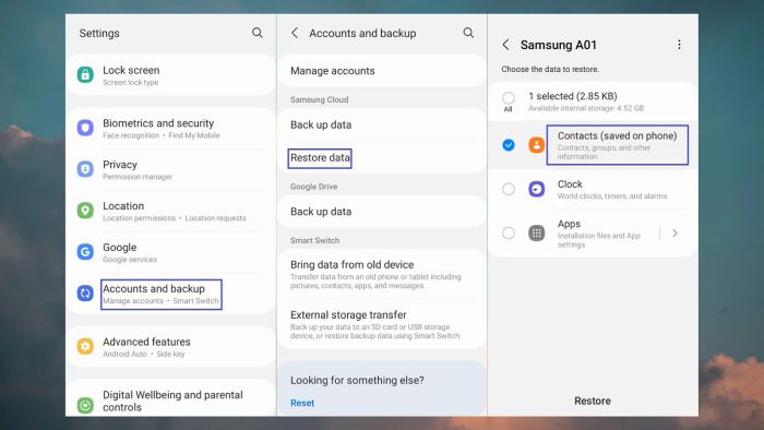 Cách khôi phục danh bạ đã xóa trên điện thoại Android