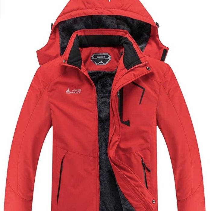 Jacket front in red