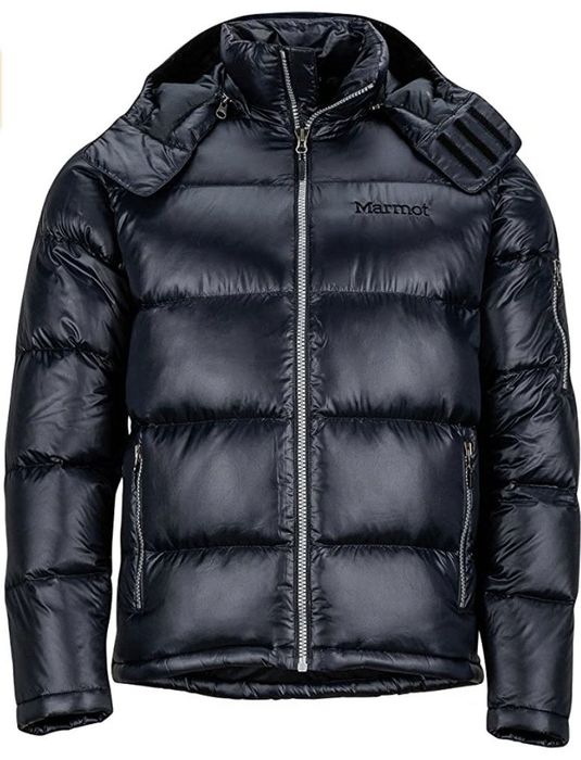 Front view of the Marmot jacket in jet black